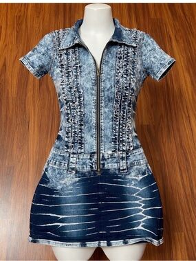 Kalowa distressed mini women's dress L